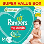 Pampers New Diaper Pants Super Value Box, Medium, 216 Count for Kids