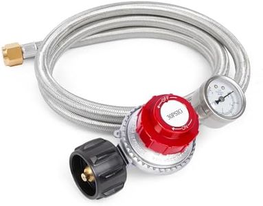 GASPRO 0-30 PSI Adjustable High Pressure Propane Regulator with Gauge, 5-Foot Stainless Braided Hose, Perfect for Turkey Fryer, Gas Burner, Fire Pit