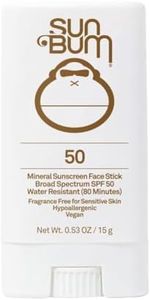 Sun Bum Mineral SPF 50 Sunscreen Face Stick | Vegan and Hawaii 104 Reef Act Compliant (Octinoxate & Oxybenzone Free) Broad Spectrum Natural Sunscreen with UVA/UVB Protection | .45 oz