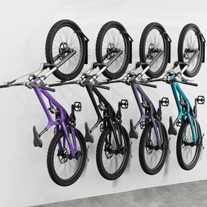 Swivel Bike Wall Mount, Vertical Bicycle Rack for Garage, Wall Mounted Bike Hanger Hook, Hanging Bike Storage Garage Organization, Black