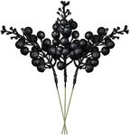 Artiflr Red Berries, 14 Pack Artificial Berry Stems for Christmas Tree Decorations, Crafts, Holiday and Home Decor, 7.9 Inches (Black) …