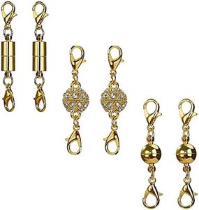 Magnétique Fermoir à Homard,Attache Collier Bijoux,Fermoir Collier,Attaches et Fermoirs Pour Bijoux,Pour DIY Collier Bracelet Fabrication de Bijoux,Contient Trois Styles Différents (6 Pièces,Or)