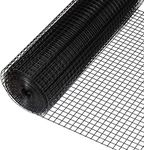 Fencer Wire Hardware Cloth with 1-Inch Grid, 16 Gauge Black Vinyl Coated Welded Fence Mesh Roll for Home and Garden Fence and Pet Enclosures Protect (48 Inch x 50 ft.)