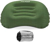 Alpcour Camping Pillow – Large, Inflatable, Ultralight Sleeping Pillow with Easy Blow Up Design, Soft Waterproof Exterior Cover and Compact Carry Case for Hiking, Backpacking, Airplane Travel & More