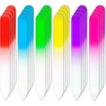 Honoson 24 Pcs Crystal Glass Nail Files Czech Glass Fingernail Files Professional Manicure Tools for Natural Nails, Gradient Rainbow Color Buffer Nail Care for Women, 9 x 1 x 0.3 cm (Multicolor)