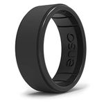 Enso Rings Classic Rise Silicone Ring - Timeless With a Twist - Made in the USA - Comfortable, Breathable, and Safe (Obsidian, 10)