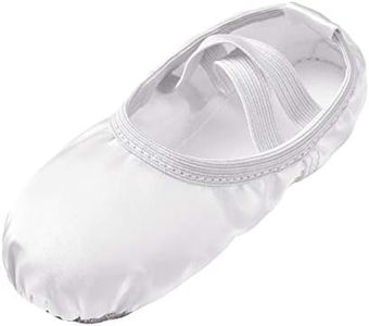 Stelle Ballet Shoes for Girls Satin/Ribbons Ballet Slippers Dance Shoes(Toddler/Little/Big Kids)(White(no Ribbon),11ML)