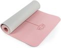 Non Slip, Pilates Fitness Mats, Eco Friendly, Anti-Tear 1/4" Thick Yoga Mats for Women, Exercise Mats for Home Workout with Carrying Sling (72"x24", Parfait Pink & Gray)