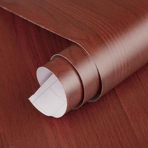 BAYYA Cherry Wood Contact Paper Red Brown Waterproof Furniture Sticker Peel and Stick Wallpaper Kitchen Cabinet Door Table Countertops Floor Shelf Drawer Liner Self-Adhesive Decorative Paper