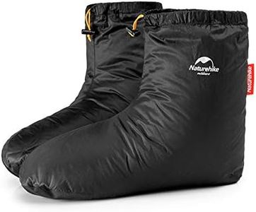 Tentock Ultralight Winter Goose Down Booties Socks Slippers Warm Soft Cozy Water-Resistant for Camping Backpacking Indoor Down Filled Slipper Boots with Storage Bag(S)