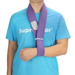 supregear Arm Sling, Adjustable Collar and Cuff Sling Immobilizer Lightweight Neck Support Simple Arm Sling Breathable Medical Shoulder Support for Men Women, One Size Fits All (Purple)