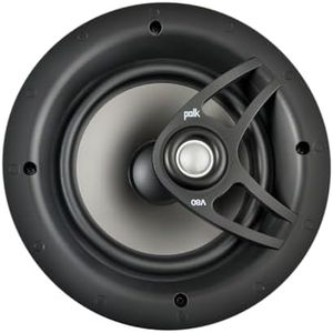 Polk Audio V80 Vanishing in-Ceiling Speaker (Single), Ideal for All Rooms, Features Polypropylene Cone Driver, Swivel Mount Silk Dome Tweeter, Easy Installation, Includes Paintable Magnetic Grille