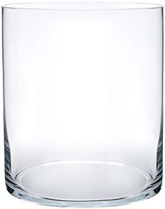 Royal Imports Flower Glass Vase Decorative Centerpiece for Home or Wedding by - Cylinder Shape, 8" Tall, 6" Opening, Clear