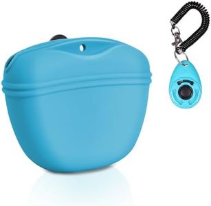 Left&Right Dog Clicker Training Kit,Silicone Dog Training Treat Pouch and Dog Clickers,Dog Treat Bag with Clicker Training for Dogs,Pet Treat Bag with Convenient Magnetic Buckle Closing and Waist Clip