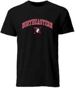 Barnesmith Northeastern University NU Huskies Short-Sleeve T-Shirt, Spirit, Black, Large