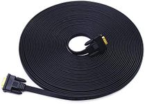 DTECH VGA to VGA Cable 65ft Extra Long 15-Pin Flat SVGA Cable Male to Male for Computer Monitoring Full HD Videos (20 Metres, Black)