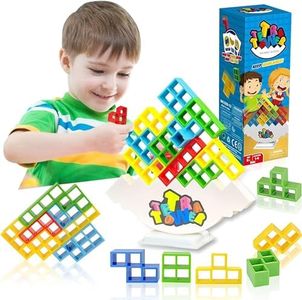 48 PCS Tetra Tower Stacking Blocks Balance Game -Tetra Tower Game Adult Board Games for Kids & Adults Balancing Stacking Toys Building Blocks (48 PCS)