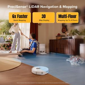 Roborock Qrevo S5V Robot Vacuum Mop – 12,000Pa Suction, FlexiArm, White