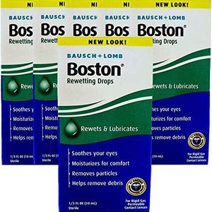 Boston Rewetting Drops for Rigid Gas Permeable Contact Lenses - 0.33 Ounce, 6 Pack