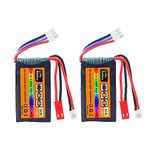 ZYGY 2PCS 7.4V LiPo 2S 50C 800mAh with JST and PH2.0 plug for SCX24 RC Car Battery, Compatible with 1/10, 1/16, 1/18, 1/24 Scale RC Car, Truck and RC Drone Batteries