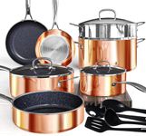 Deluxe DUXANO 14PC Non-Stick Pots and Pan With 9H Anti-scratch Coating, 2-Layer Healthy Ceramic&PFAS Free, Sensitively&Evenly Induction Cooking, Enhanced Flavor with Infrared Cookware, Dishwasher Safe