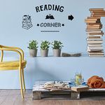 SUPERDANT Reading Corner Wall Decals Library Reading Corner Decor Lettering Stickers Cat Wall Decals Back to School Creative Books Wall Vinyl Peel and Stick Wall Art for Nursery Classroom