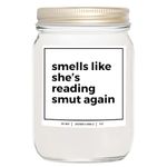 YouNique Designs Smut Candle 8oz - Smut Book Lovers Gifts - Smutty Book Lovers Gifts Ideas, Funny Smut Reader Gifts - Smut Gifts, Smutty Book Gifts - Smut Book Merch (Lavender & Vanilla)