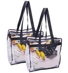 Vinylpac Clear Stadium Approved Bags 12x6x12 Transparent Tote, Zipper and Handles for Concerts, Sporting Events, Work, Gym, Clear, Large