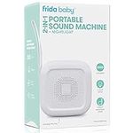 Frida Baby 2-in-1 Portable Sound Machine for Baby + Nightlight: White Noise Sound Machine for Baby with 5 Soothing Sounds & 3 Nightlight Modes, Travel Sound Machine Attaches to Strollers, Car Seats