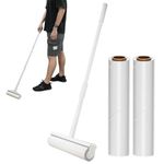 Supvox® Large Lint Roller with long Handle Retractable Sticky 3 lint roller lint remover 9.5" Wide Lint Rollers for Clothes, Cleaning Carpets, Cars and Pet Hair (3 Rolls, 60 Sheets/Roll)