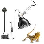 Bonlux Reptile Heat Lamp Holder 200W, Tortoise Heat lamp with Clip and BS Plug for E27 UVA/UVB Bulb, Pet Heat lamp for Reptiles Bearded Dragon,Snake,Chick