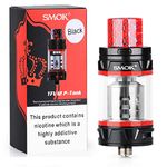 Authentic SMOK TFV12 Prince Tank (P-Tank 2ml) Atomiser for E Cigarettes, Sub Ohm Cloud Vaping, 3 Coils V12 Prince-Q4 0.4ohm, X6 0.15ohm, T10 0.12ohm (Black) No Nicotine