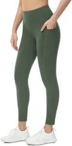 BALEAF Fleece Lined Leggings Women Water Resistant 25" Petite Winter Warm Legging Thermal Running Tights Yoga Hiking Pants Green 3XL