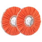 10" Orange Airway Buffing Wheel,5/8'' Arbor Hole,16 Plys/Medium Polishing for Angle Grinder,2PCs…