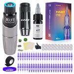 Mast Wireless Tattoo Pen Machine Kit 50Pcs Pro Cartridges Needles Inks Rotary Gun Battery Power Supply Set 36DC