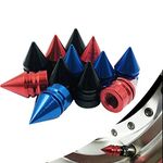 12PCS Car Tire Valve Stem Caps, SENHAI Aluminium Dust Caps Creative Styling Tyre Dust Tire Valve Accessories for Cars, Trucks, Bikes, Motorcycles - Black, Red, Blue