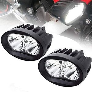 BeiLan 2Pcs Faros Auxiliares de Moto,20W Foco LED Moto Faros Largo Alcance Luces de trabajo Luz delantera auxiliar 12V/24V 3600LM para Moto Camión Off-Road 4X4 ATV Tractor