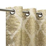 Wakefit Curtains 5 feet Long Set of 2, Window Curtains, Window Curtains 5 feet, Jacquard Curtains, Polyester Curtains, Decoration Items for Home Decor (Squash - Gold)