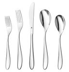 D DANIALLI DANIALLI Modern Marettimo Silverware Set - 18/10 Stainless Steel Flatware Set for Elegant Dining - Dishwasher Safe Cutlery Set (20-Piece)