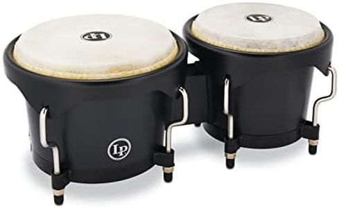 Latin Percussion Discovery Series 6-1/4-inch and 7 1/4-inch Bongo with Free Carrying Bag Drum, Onyx, (LP601D-OX-K)