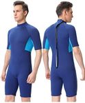 FLEXEL Shorty Wetsuit Men,2mm Neoprene Shortie Diving Suit Back Zip Thermal Wet Suit for Water Sport