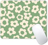 IMAYONDIA Square Mouse Pad Cute, Vintage Green Flowers Mouse Pad, Non-Slip Rubber Base MousePad Small, Modern Art Design Mouse Pad, Decor Design Computer Mice Pad for Women Home Office, 9.5 x 7.9 Inch