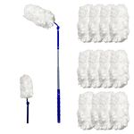 UKEENOR 180 Dusters Multi Surface Duster Refills Kit Extender Handle (1 Long Handle to + 1 Short Handle + 15 Duster Refill) Extra Thick