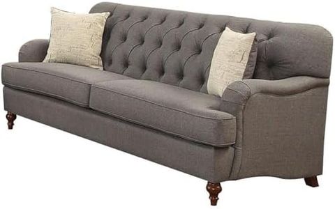 ACME Furniture 53690 Alianza Sofa with 2 Pillows 2, Dark Gray Fabric