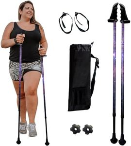 York Nordic Big and Tall Motivator Walking Poles for Balance and Rehab - 2 Pieces - Strong Push Button Locks, Detachable Rubber Feet, Travel Bag - for Heights 4' up to 7' feet and Weights up to 500lbs