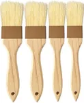 Pastry brush,Basting brush for Cooking,Natural Bristle BBQ Brush for Oil & Sauce,Wooden Handle Food Brush for Baking,Easy Clean Butter Brush,Durable Kitchen Culinary Utensil (1", 1 1/2 Inch,4 Pack)