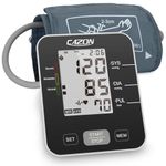 CAZON Blood Pressure Monitor CE Approved UK Machines for Home Use Upper Arm BP Monitor Heart Rate Detection Cuff 22-40cm 2x99 Reading LCD Display (Black)