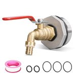 ASEVAT 2"Drum Faucet for 55 Gallon Drum, 3/4 inch Brass Rain Barrel Spigot with EPDM Gasket, Stainless Steel Reducer (1, Brass)