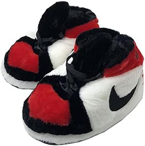 iPantuflas | Zapatillas Casa AJ 1 Unisex Hombre Mujer | Talla única 35-43 | Pantuflas Originales para Regalar | Zapatillas de Invierno Divertidas Calentitas para el hogar (Rojo-Blanco)
