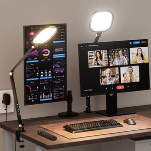 2 Packs Video Conference Light for Computer, 15W LitONES Desk Light for Zoom Calls Meeting with C-Clamp & Metal Swing Arm, Podcast Lighting Kit with Remote, Memory & Timing CRI＞95